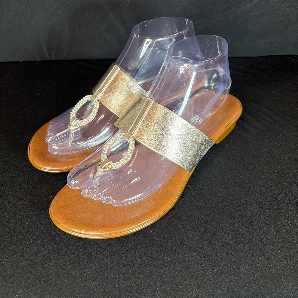 Toscanella Womens Jeweled Silver Sandal Size 8 Made In Italy